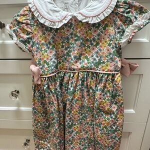 Floral Kids Dress with Pink Accents